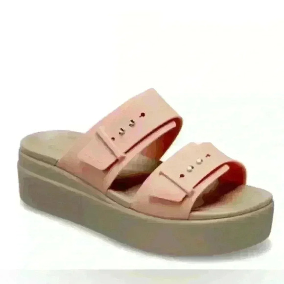 CROCS Shoes - NWT Crocs Brooklyn Low Wedge Sandal - Women's Size 11 Fuschia